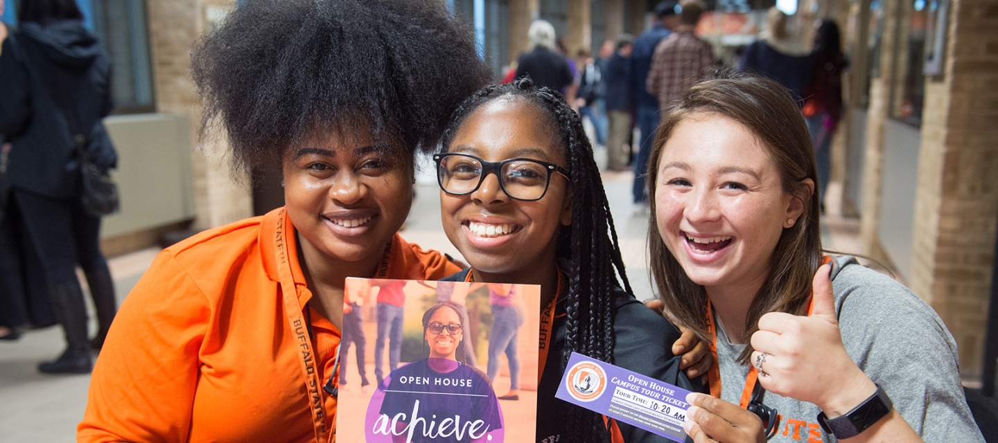 Three students at Open House